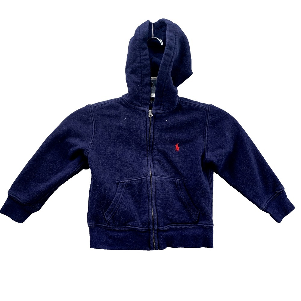 Polo Ralph‎ Lauren Hoodie Baby 2T Zip Sweater Jacket Toddler Preppy 90s Classic